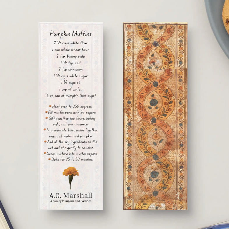 a bookmark sitting on a table